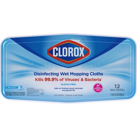 CLOROX 5.90 in. W X 11.44 in. L Disinfecting Wet Mopping Cloths , 12PK 32351